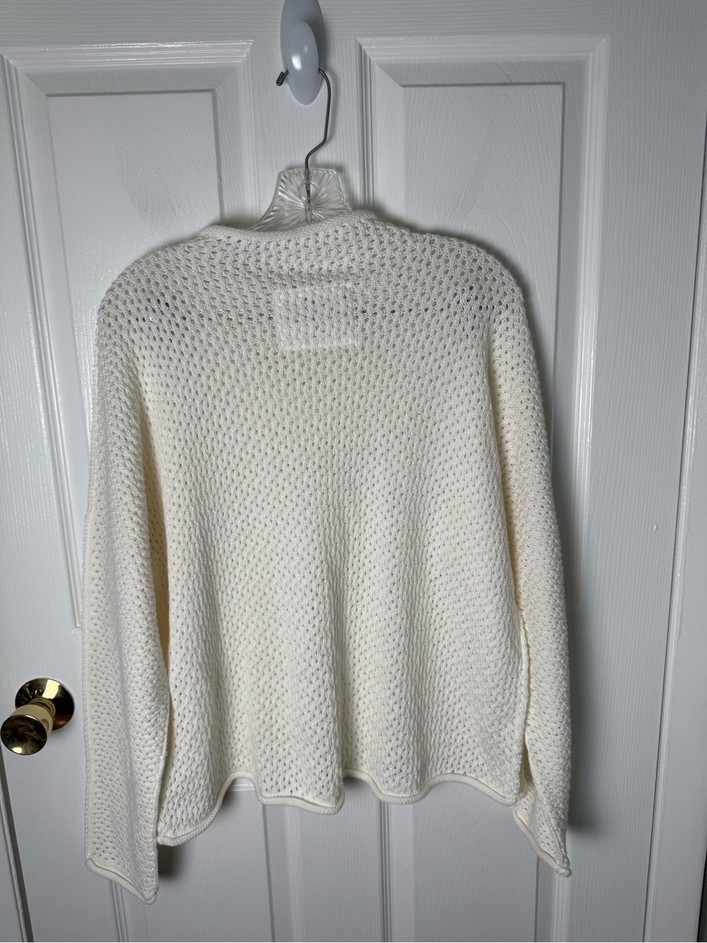 Frank & Eileen Monterey Pointelle Rolled Funnel Neck Sweater in Ivory M - Picture 4 of 7